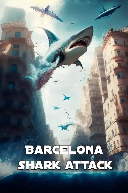 Barcelona shark attack Poster